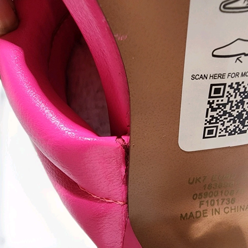 ASOS Design Pink‎ Padded Heeled Mules Slip On Sandals Heels UK7 EU40 US9 - Picture 6 of 10